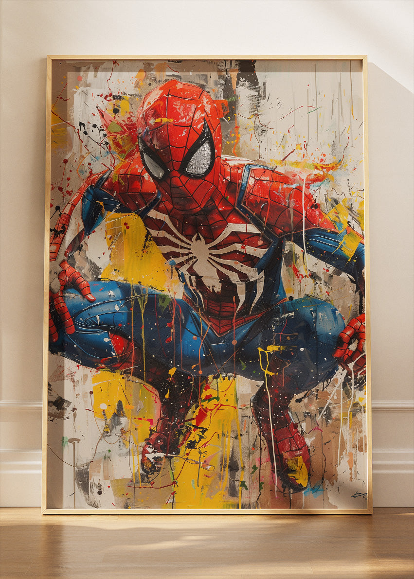 Spider-Man – Abstract Splash Art Canvas & Poster Print – AI PRINT LAB
