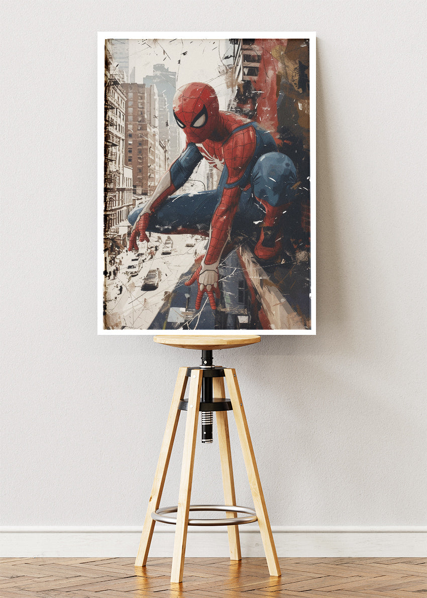 Spider-Man – City Wall Action Canvas & Poster Print – AI PRINT LAB