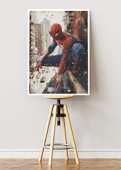 Spider-Man – City Wall Action Canvas & Poster Print – AI PRINT LAB