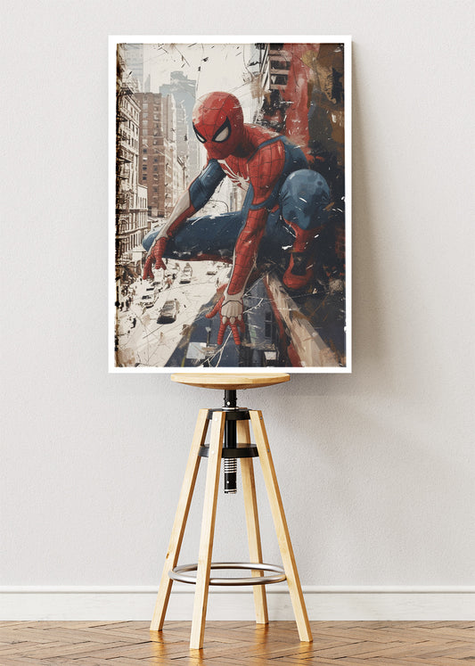 Spider-Man – City Wall Action Canvas & Poster Print – AI PRINT LAB