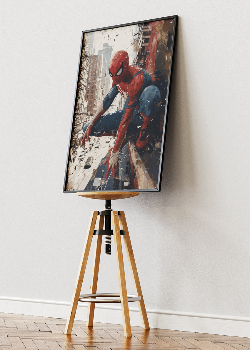 Spider-Man – City Wall Action Canvas & Poster Print – AI PRINT LAB