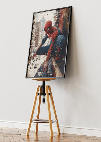 Spider-Man – City Wall Action Canvas & Poster Print – AI PRINT LAB