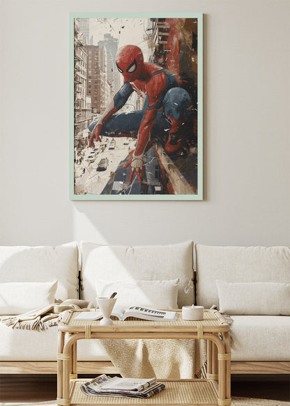 Spider-Man – City Wall Action Canvas & Poster Print – AI PRINT LAB