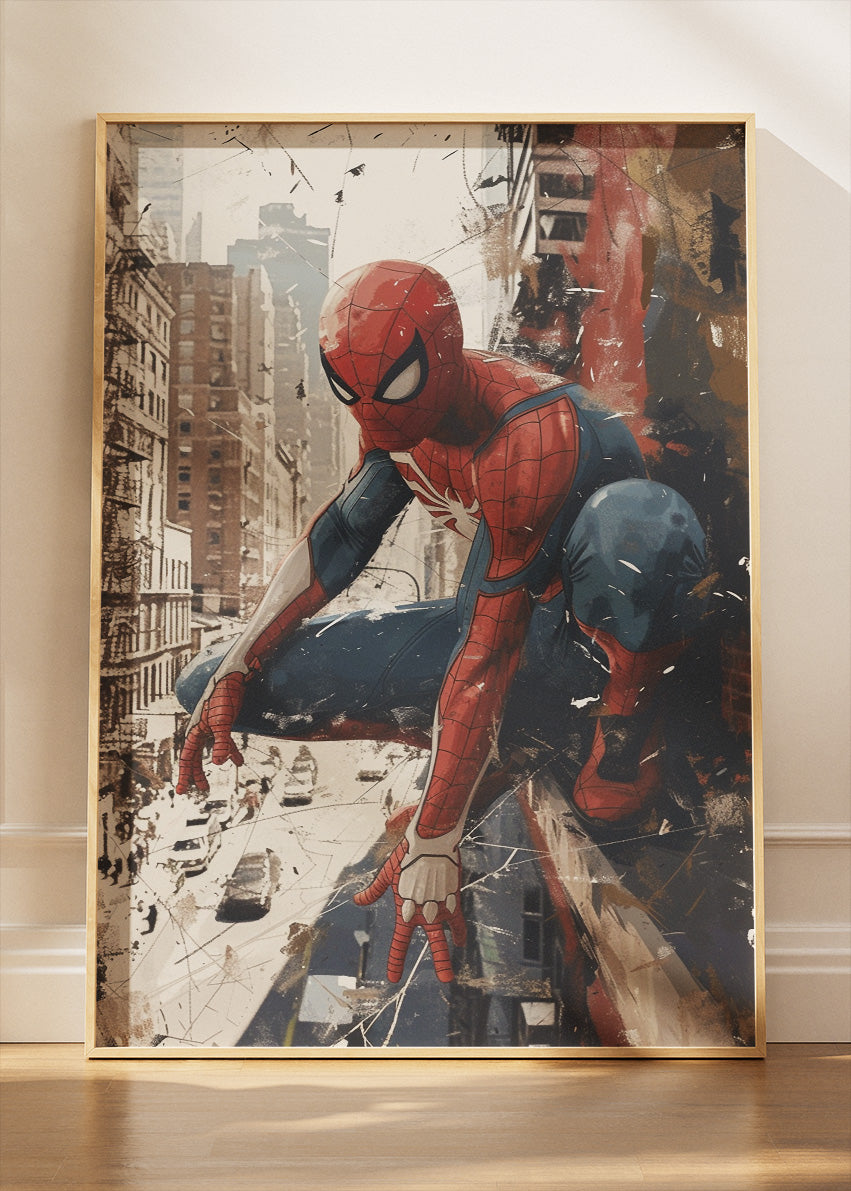 Spider-Man – City Wall Action Canvas & Poster Print – AI PRINT LAB