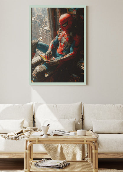 Spider-Man – Urban Window Scene Canvas & Poster Print – AI PRINT LAB