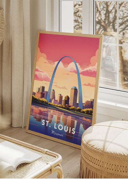 St. Louis Missouri Poster & Canvas Print – Gateway Arch Sunset Skyline Wall Art