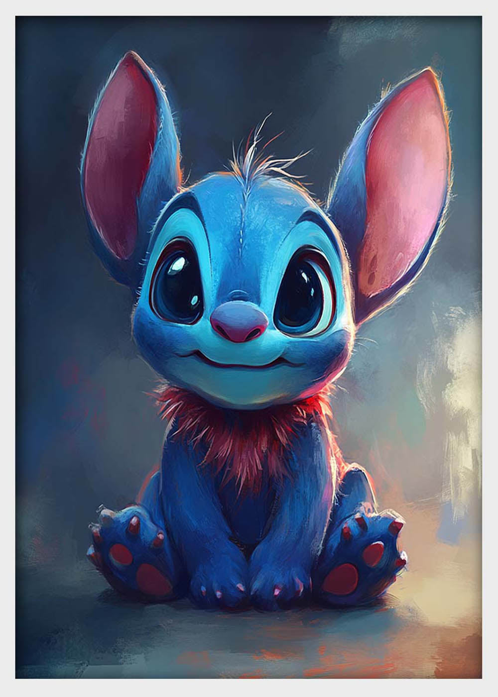 Stitch Canvas Wall Art & Poster Print | Cute Blue Alien Character Painting – T1340 – Aiprintlab