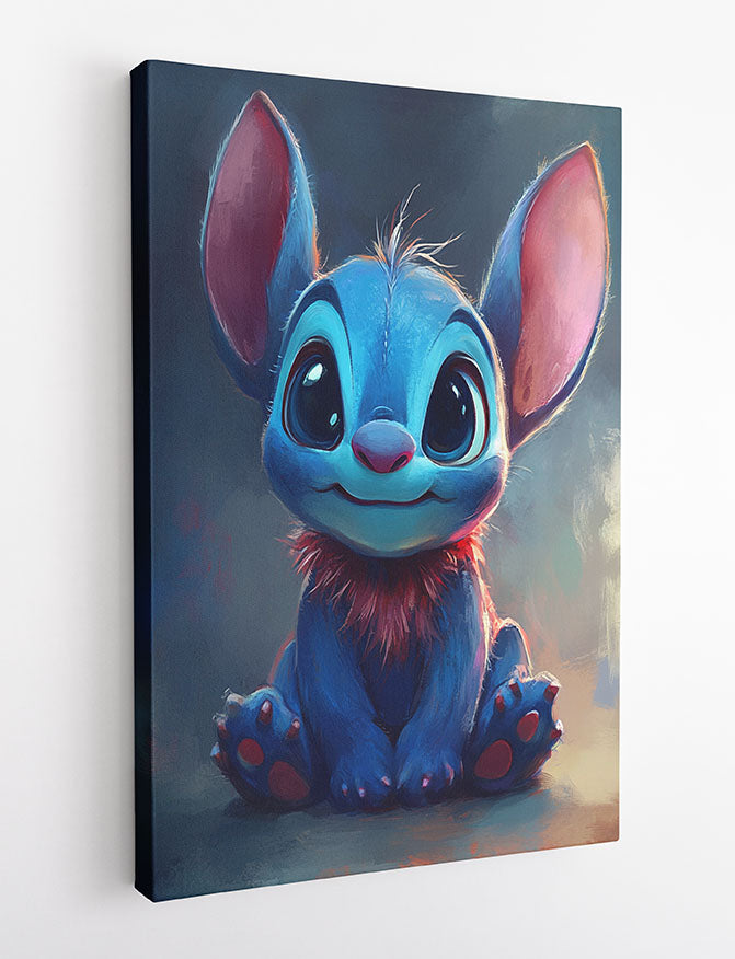 Stitch Canvas Wall Art & Poster Print | Cute Blue Alien Character Painting – T1340 – Aiprintlab 2