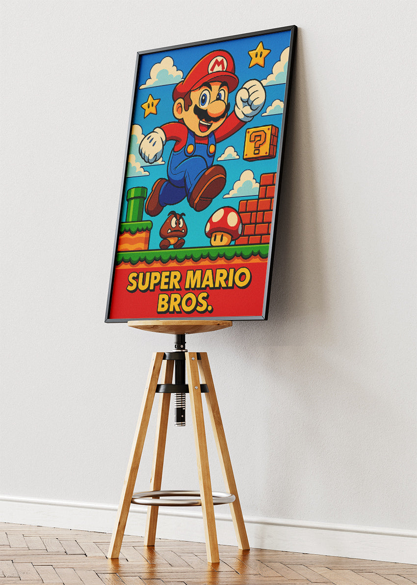 Super Mario Bros Wall Art – Classic Retro Platform Game Poster & Canvas