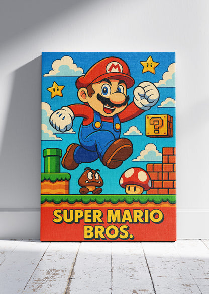 Super Mario Bros Wall Art – Classic Retro Platform Game Poster & Canvas