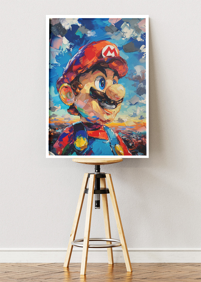 Super Mario Painterly Gaming Wall Art Poster & Canvas