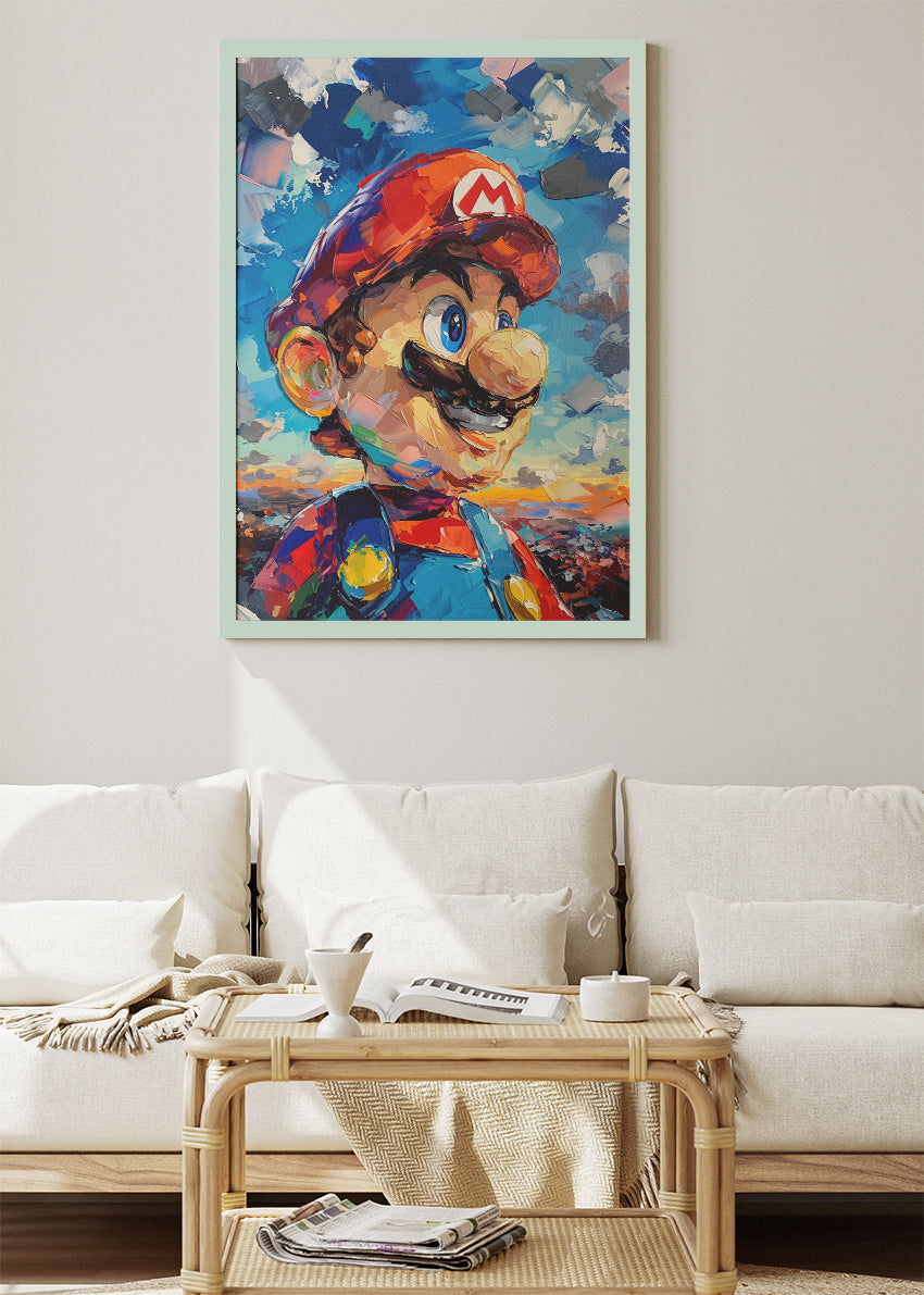 Super Mario Painterly Gaming Wall Art Poster & Canvas