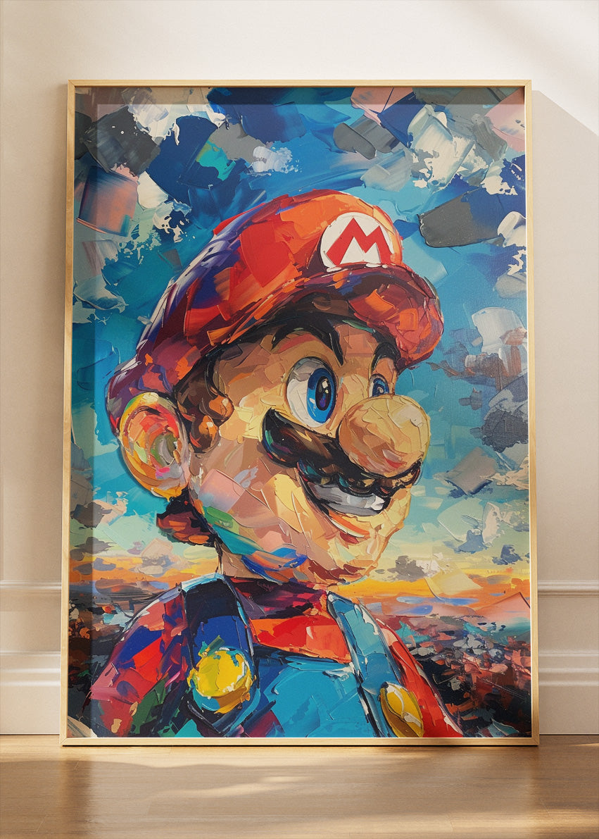 Super Mario Painterly Gaming Wall Art Poster & Canvas