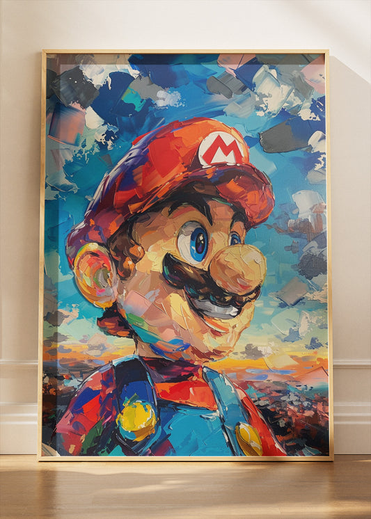Super Mario Painterly Gaming Wall Art Poster & Canvas