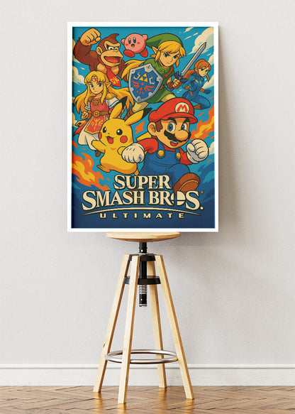 Super Smash Bros Ultimate Wall Art – Epic Nintendo Heroes Poster & Canvas