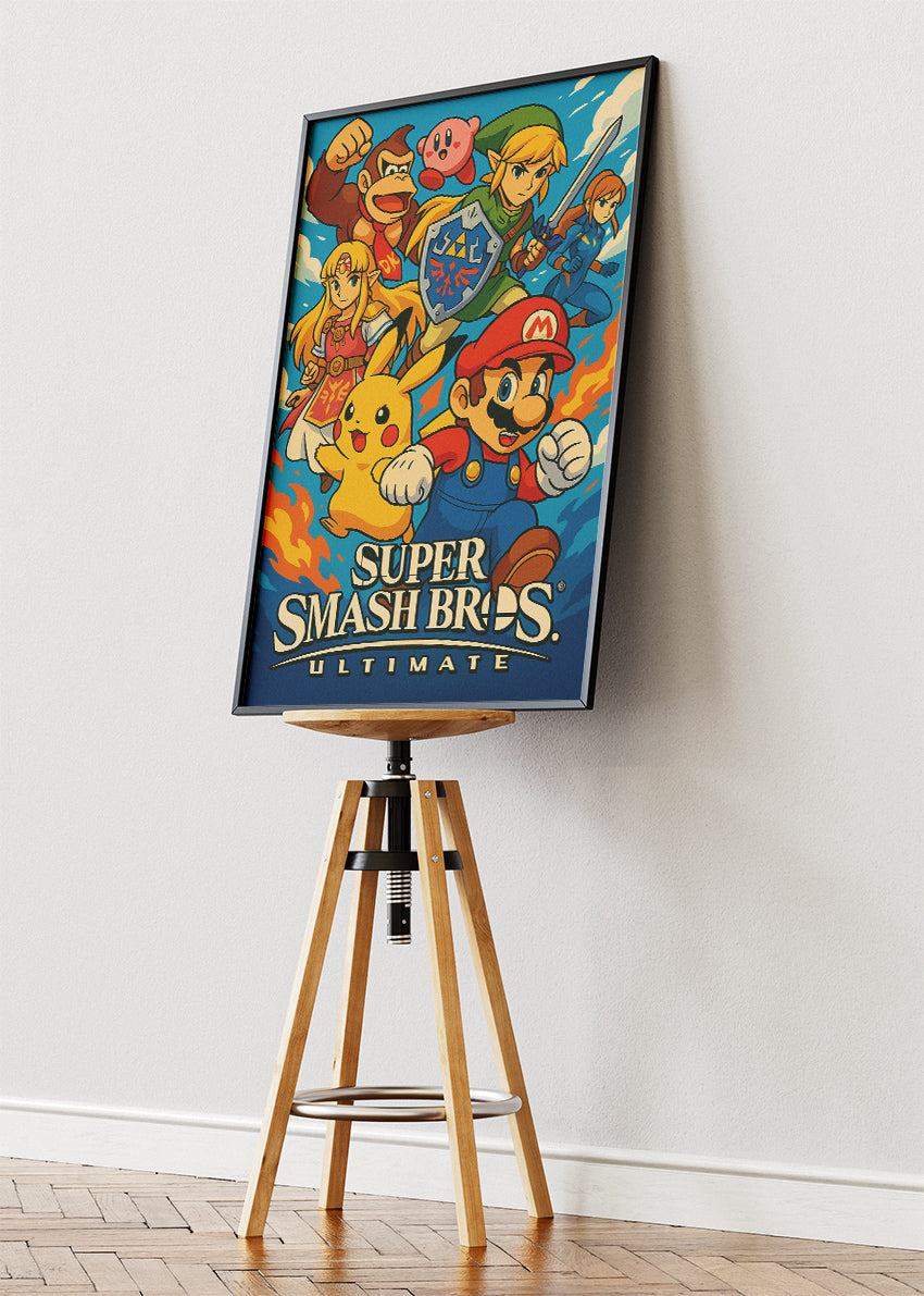 Super Smash Bros Ultimate Wall Art – Epic Nintendo Heroes Poster & Canvas