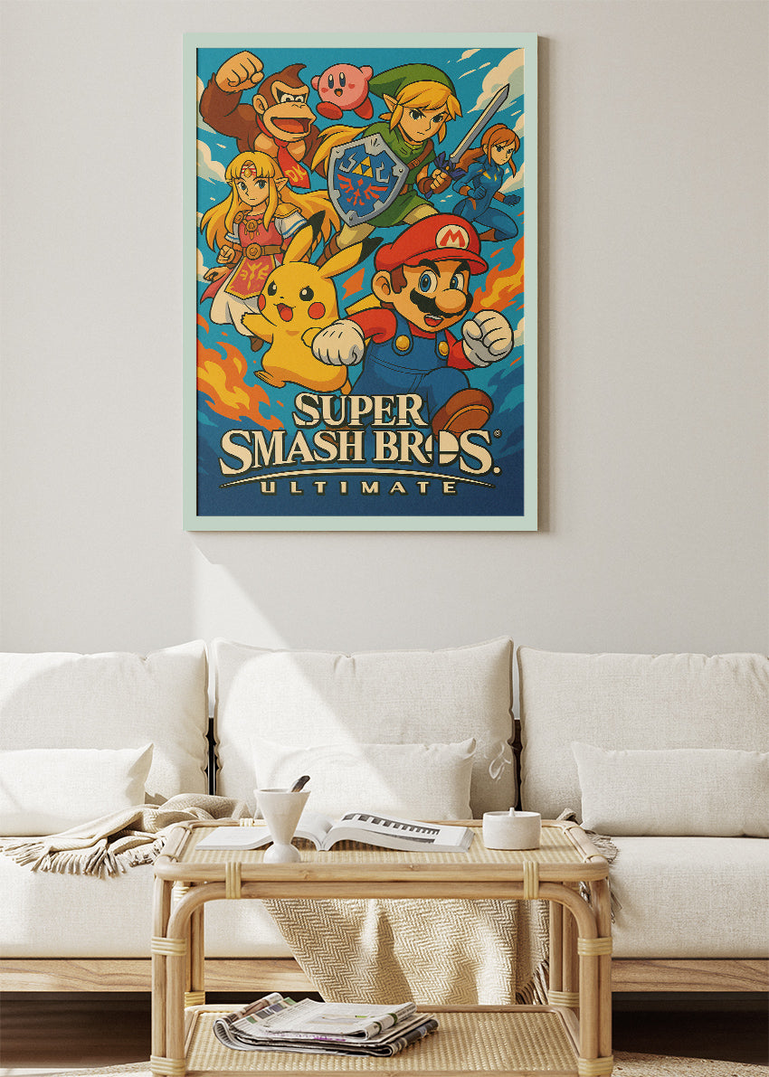 Super Smash Bros Ultimate Wall Art – Epic Nintendo Heroes Poster & Canvas