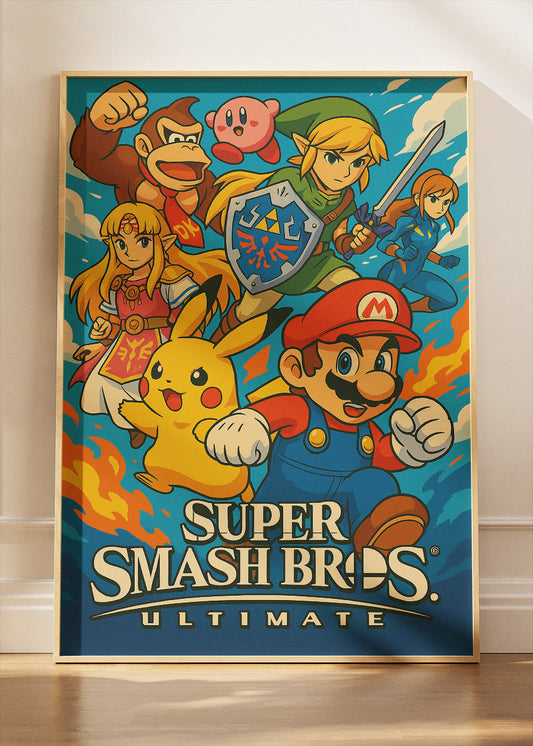 Super Smash Bros Ultimate Wall Art – Epic Nintendo Heroes Poster & Canvas