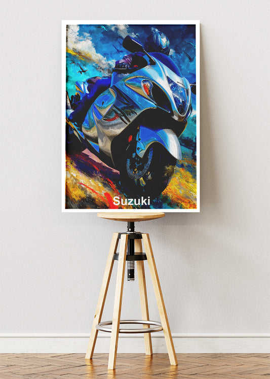 Suzuki Sport Bike Poster Canvas & Print – AI PRINT LAB