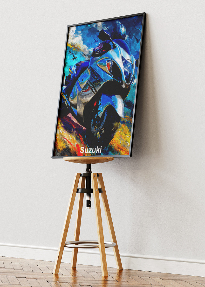 Suzuki Sport Bike Poster Canvas & Print – AI PRINT LAB