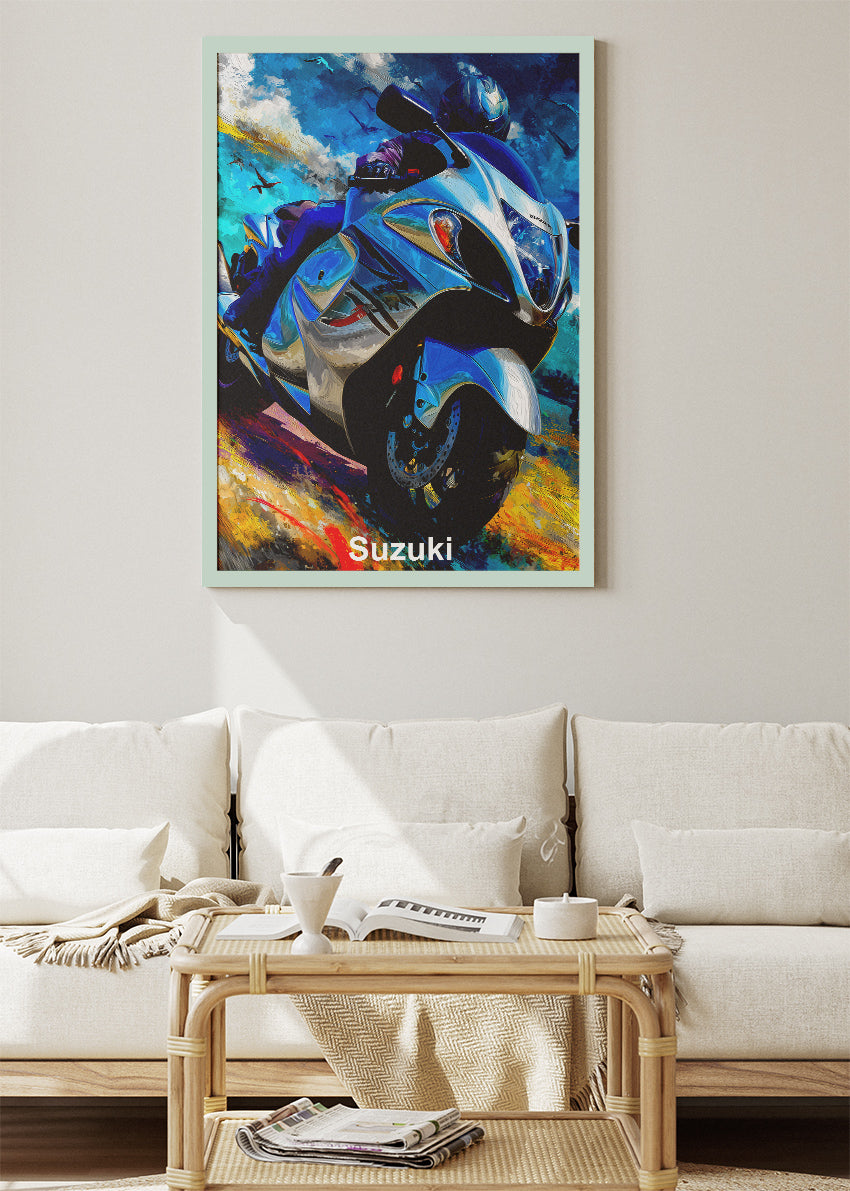 Suzuki Sport Bike Poster Canvas & Print – AI PRINT LAB