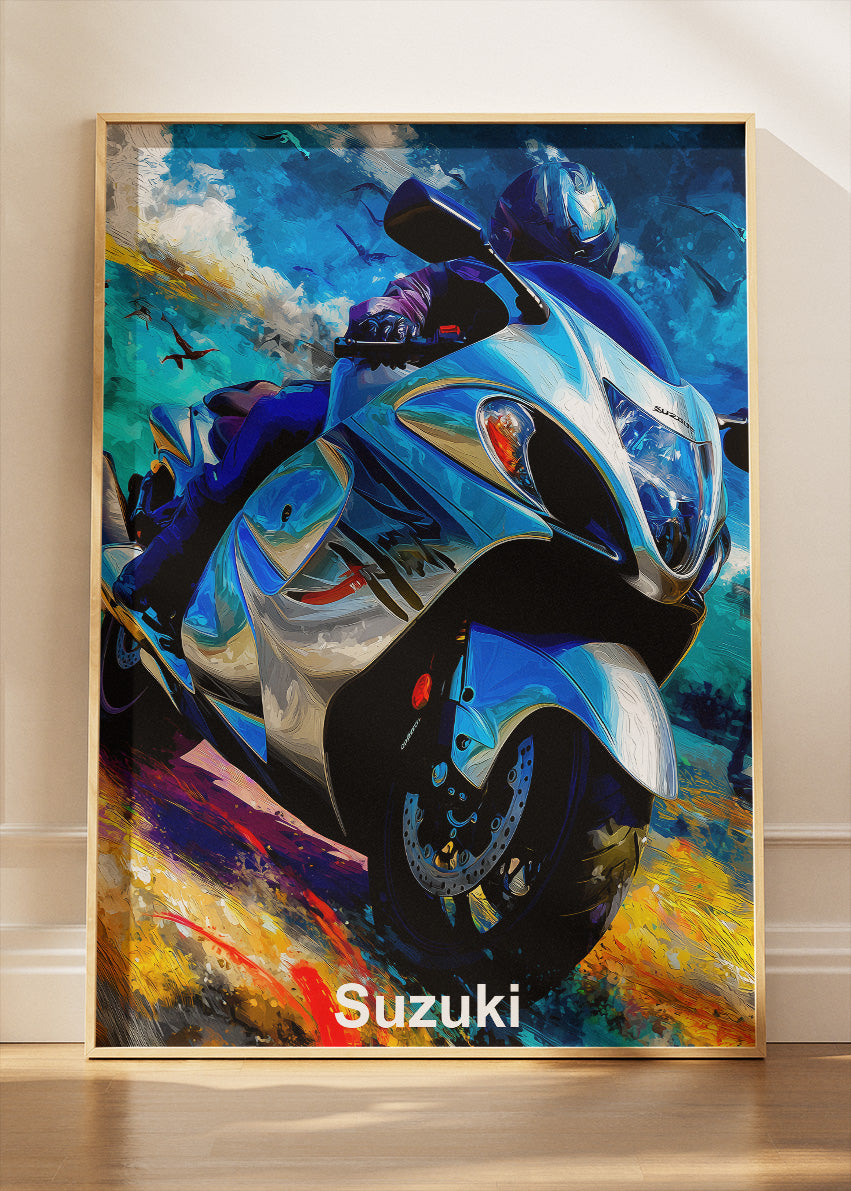 Suzuki Sport Bike Poster Canvas & Print – AI PRINT LAB