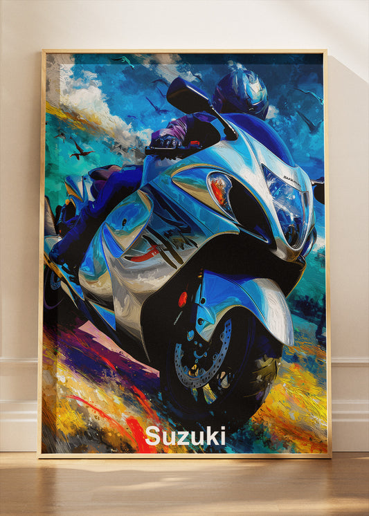 Suzuki Sport Bike Poster Canvas & Print – AI PRINT LAB