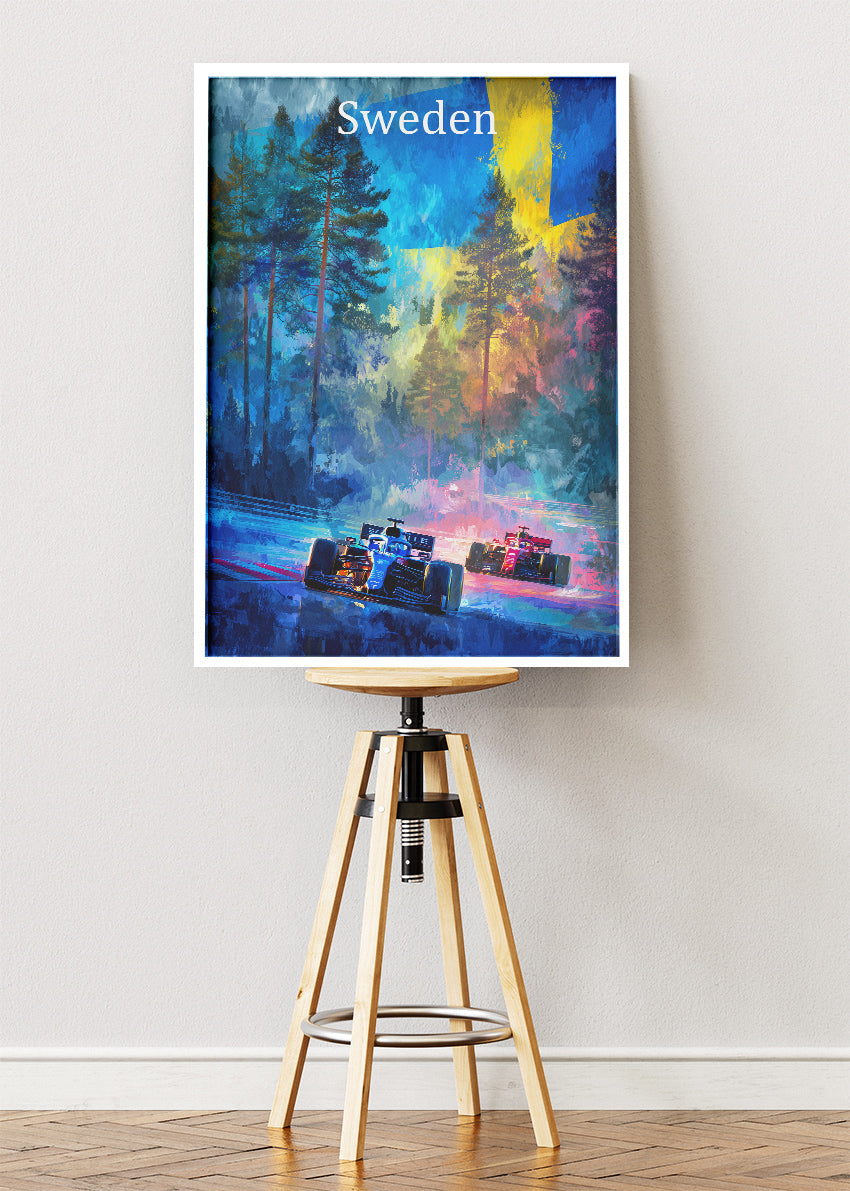 Sweden Nordic Forest Night Formula 1 Canvas Print & Poster – AI PRINT LAB