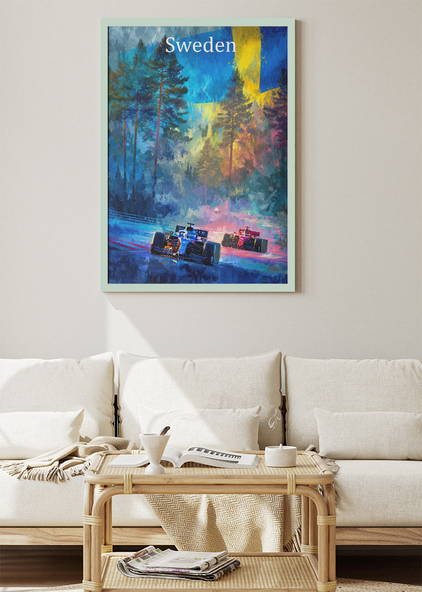 Sweden Nordic Forest Night Formula 1 Canvas Print & Poster – AI PRINT LAB