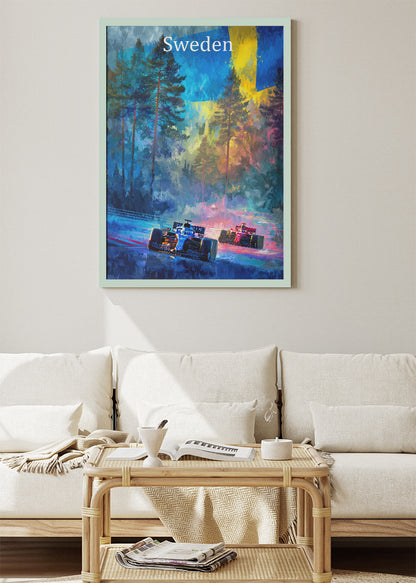 Sweden Nordic Forest Night Formula 1 Canvas Print & Poster – AI PRINT LAB