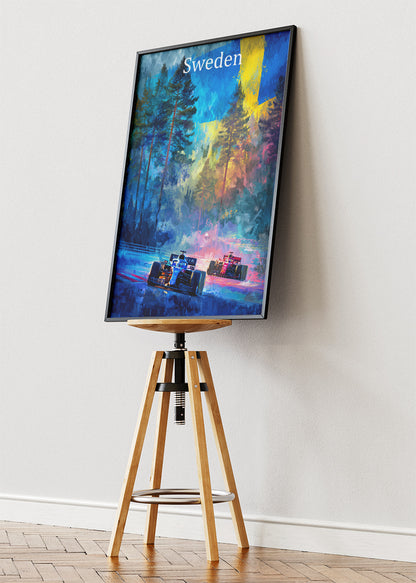 Sweden Nordic Forest Night Formula 1 Canvas Print & Poster – AI PRINT LAB
