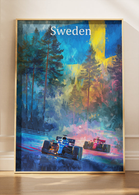 Sweden Nordic Forest Night Formula 1 Canvas Print & Poster – AI PRINT LAB