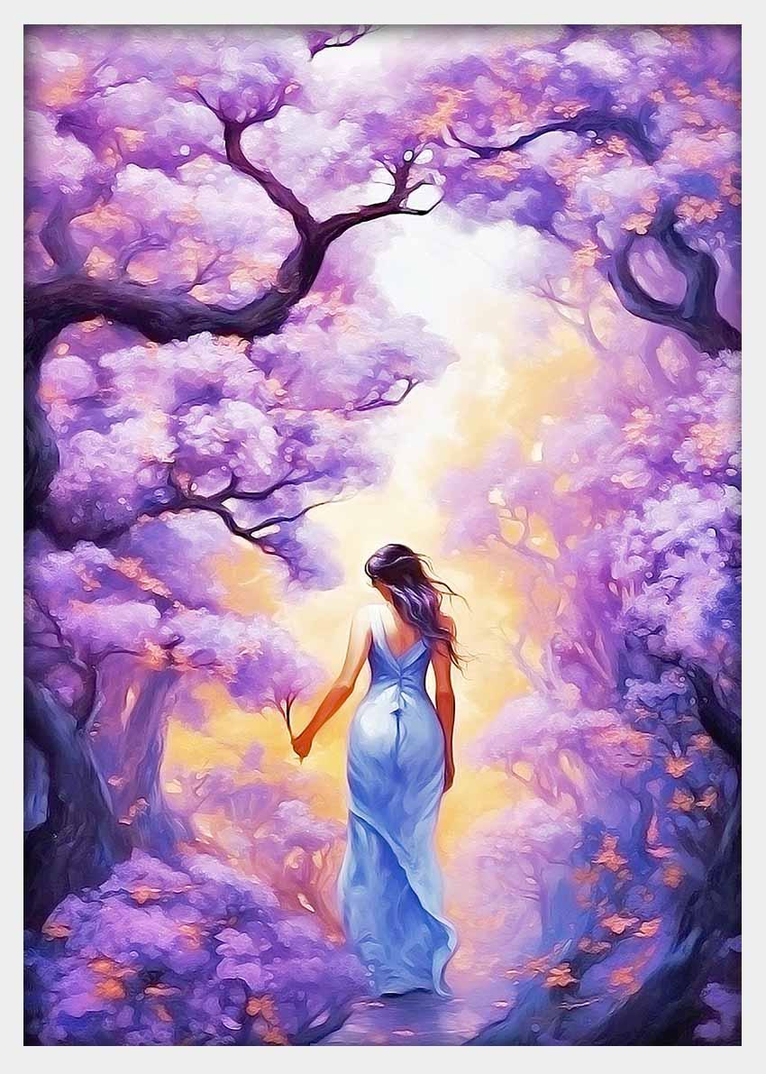 T325 Purple Tree Flowers Canvas Art Prints, Posters, and Wall Art Flowers, Plants, Trees Collection