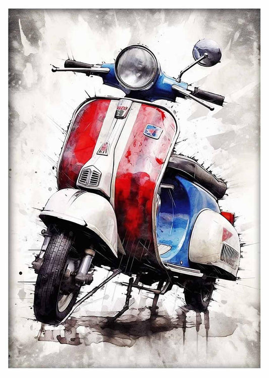 T471 Vespa Canvas Art Prints, Posters, and Wall Art Motorbike Collection