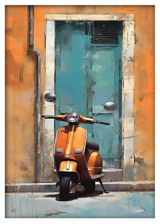 T482 Vespa Scooter Canvas Art Prints, Posters, and Wall Art Motorbike Collection