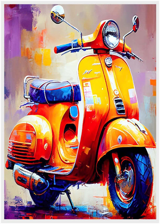 T6 Vespa Scooter Canvas Art Prints, Posters, and Wall Art Motorbike Collection