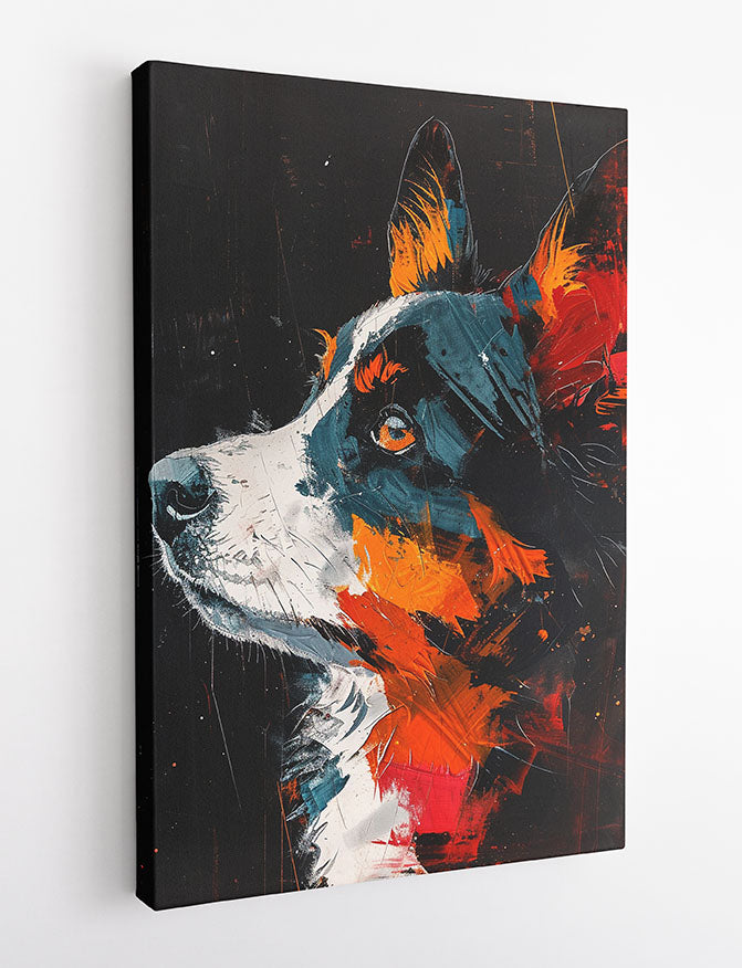 T976 – Abstract Dog Portrait Canvas Art Print, Modern Pet Wall Decor – AiPrintLab