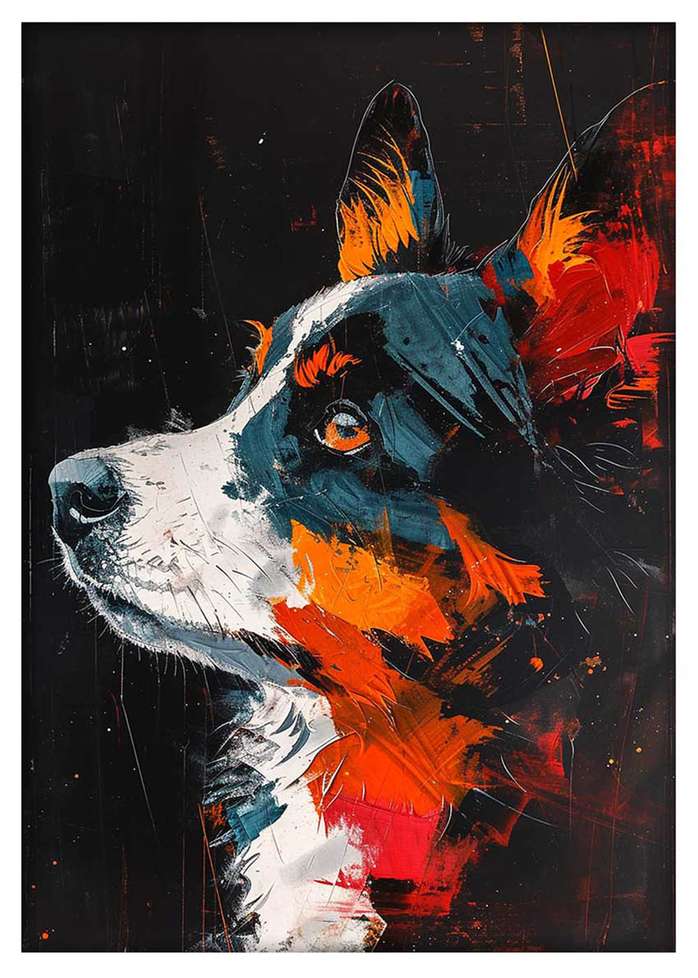 T976 – Abstract Dog Portrait Canvas Art Print, Modern Pet Wall Decor – AiPrintLab