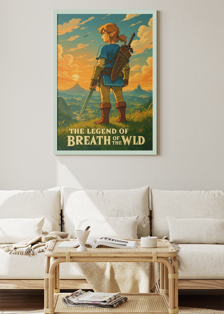 The Legend of Zelda Breath of the Wild Wall Art | Epic Fantasy Adventure Gaming Poster & Canvas