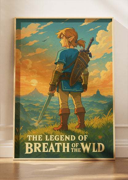 The Legend of Zelda Breath of the Wild Wall Art | Epic Fantasy Adventure Gaming Poster & Canvas