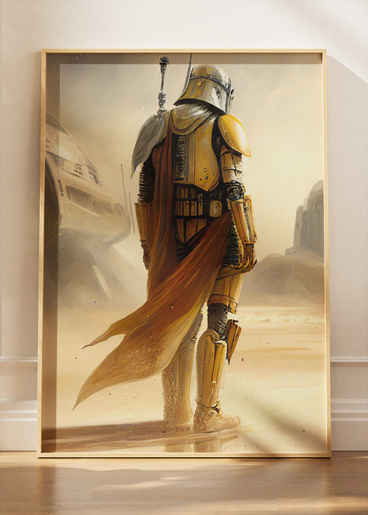 The Mandalorian – Desert Warrior Cinematic Canvas & Poster Print – AI PRINT LAB