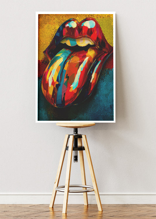 The Rolling Stones Tongue Logo Pop Art Wall Art Poster & Canvas