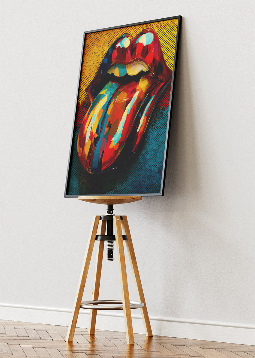 The Rolling Stones Tongue Logo Pop Art Wall Art Poster & Canvas