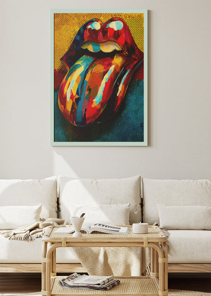 The Rolling Stones Tongue Logo Pop Art Wall Art Poster & Canvas