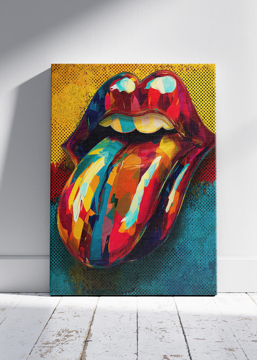 The Rolling Stones Tongue Logo Pop Art Wall Art Poster & Canvas