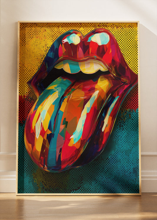 The Rolling Stones Tongue Logo Pop Art Wall Art Poster & Canvas