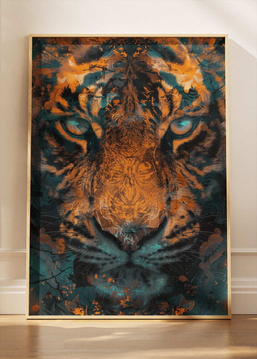 Tiger Face Art Print & Canvas – Intense Abstract Tiger Wall Art