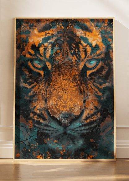 Tiger Face Art Print & Canvas – Intense Abstract Tiger Wall Art