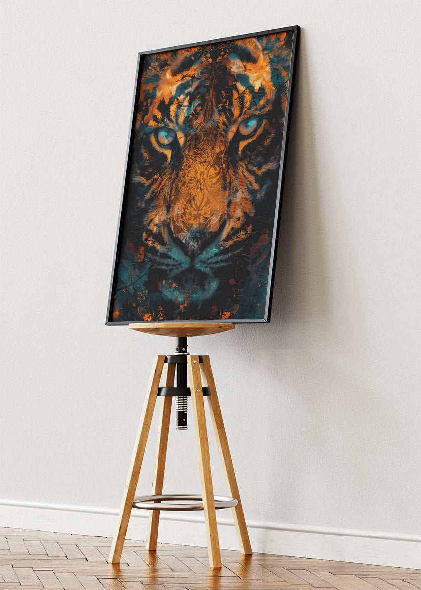 Tiger Face Art Print & Canvas – Intense Abstract Tiger Wall Art
