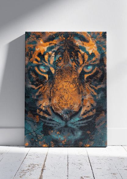 Tiger Face Art Print & Canvas – Intense Abstract Tiger Wall Art